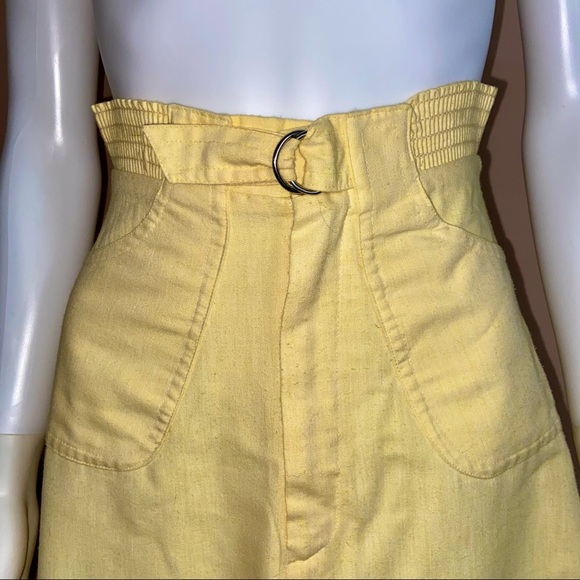 Vintage Yellow High Waisted Skirt - Picture 4 of 7